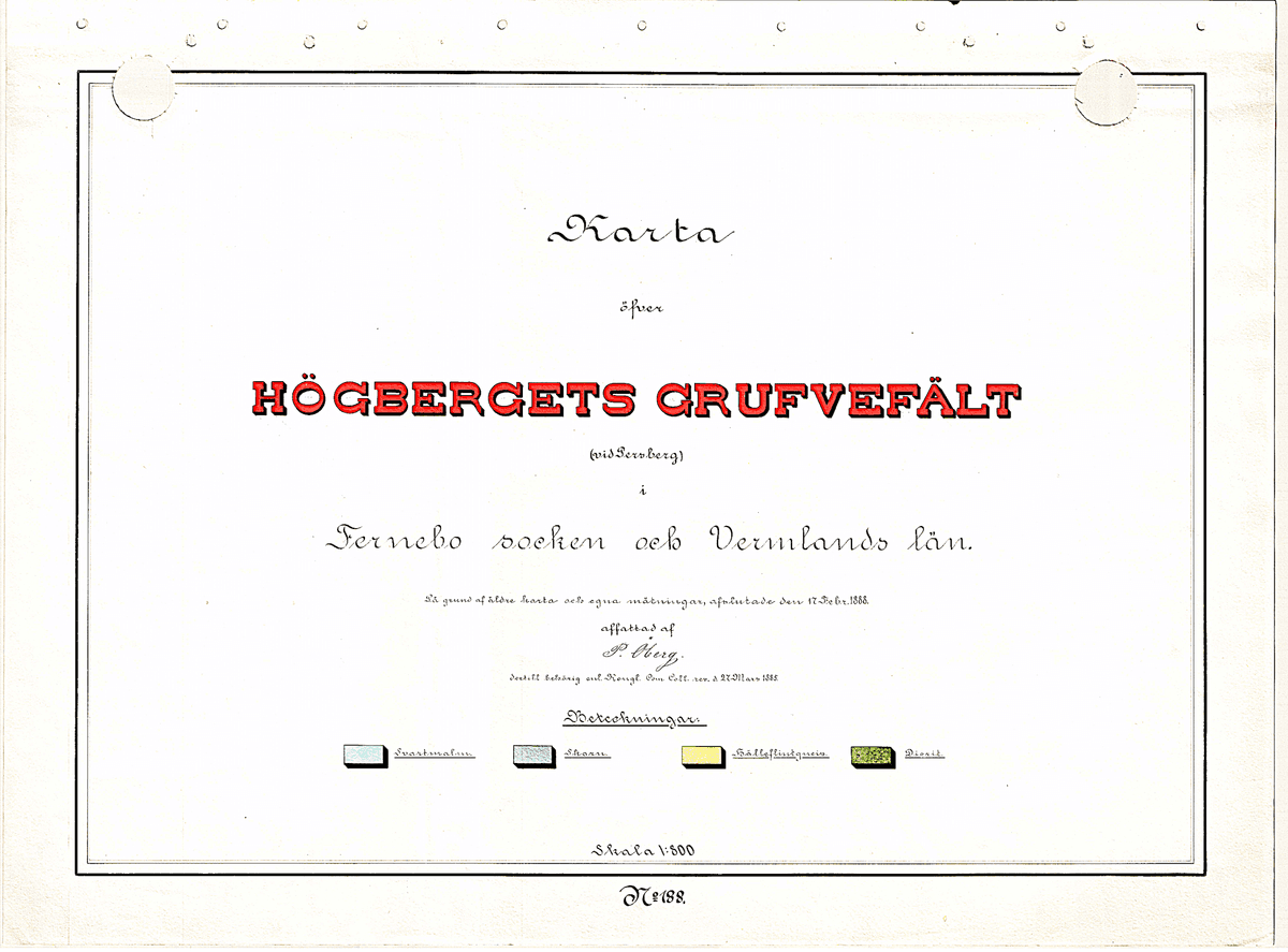 Högbergets gruvfält, dagblad o gruvkartor